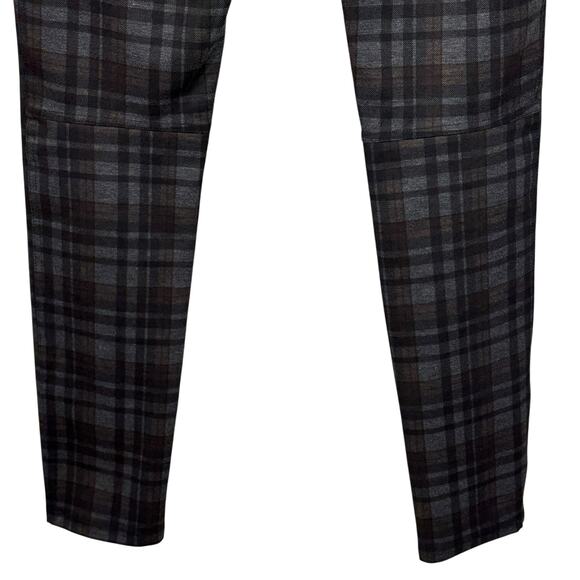 Sanctuary x Anthropologie Small Skinny Pants Plaid Pull-On Stretch Mid-Rise Gray - Picture 5 of 9